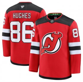 Men\'s New Jersey Devils #86 Jack Hughes Red 2024-25 Home Stitched Hockey Jersey