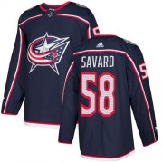 Wholesale Cheap Adidas Blue Jackets #58 David Savard Navy Blue Home Authentic Stitched NHL Jersey