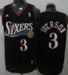 Wholesale Cheap Philadelphia 76ers #3 Allen Iverson Black Swingman Jersey