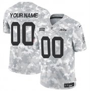 Cheap Men's New York Jets Active Player Custom 2024 F.U.S.E Arctic Camo Salute To Service Limited Stitched Football Jersey