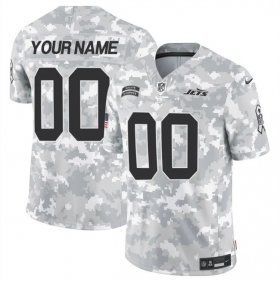 Cheap Men\'s New York Jets Active Player Custom 2024 F.U.S.E Arctic Camo Salute To Service Limited Stitched Football Jersey