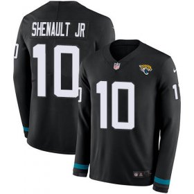 Wholesale Cheap Nike Jaguars #10 Laviska Shenault Jr. Black Team Color Men\'s Stitched NFL Limited Therma Long Sleeve Jersey