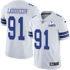 Wholesale Cheap Nike Cowboys #91 L.P. Ladouceur White Men\'s Stitched With Established In 1960 Patch NFL Vapor Untouchable Limited Jersey