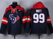 Wholesale Cheap Nike Texans #99 J.J. Watt Navy Blue Player Pullover Hoodie