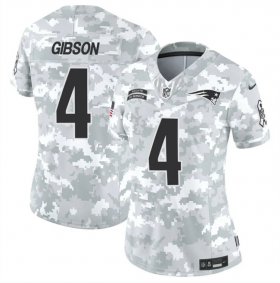 Cheap Women\'s New England Patriots #4 Antonio Gibson 2024 F.U.S.E Arctic Camo Salute To Service Limited Stitched Jersey(Run Small)