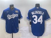 Cheap Men's Los Angeles Dodgers #34 Toro Valenzuela Royal 2024 World Series Cool Base Stitched Baseball Jersey