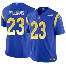 Cheap Men\'s Los Angeles Rams #23 Kyren Williams Blue 2024 Vapor Untouchable Stitched Football Jersey