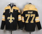 Wholesale Cheap Nike Saints #77 Willie Roaf Black Player Pullover NFL Hoodie