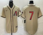 Cheap Men's Arizona Diamondbacks #7 Corbin Carroll Cream 2024 Stitched Cool Base Nike Jersey