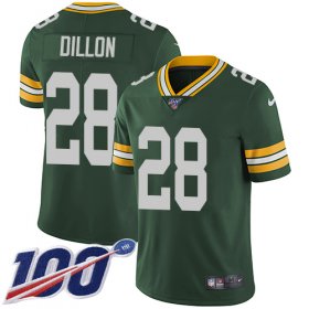 Wholesale Cheap Nike Packers #28 AJ Dillon Green Team Color Men\'s Stitched NFL 100th Season Vapor Untouchable Limited Jersey