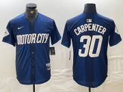 Cheap Men's Detroit Tigers #30 Kerry Carpenter 2024 Navy City Connect Cool Base Limited Stitched Jersey