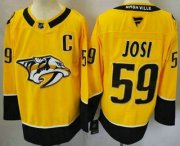 Cheap Men's Nashville Predators #59 Roman Josi Yellow Authentic Jersey