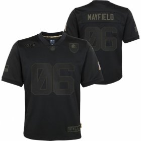 Cheap Cleveland Browns #6 Baker Mayfield Nike Youth 2020 Salute to Service Game Jersey Black