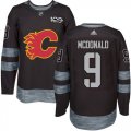 Wholesale Cheap Adidas Flames #9 Lanny McDonald Black 1917-2017 100th Anniversary Stitched NHL Jersey