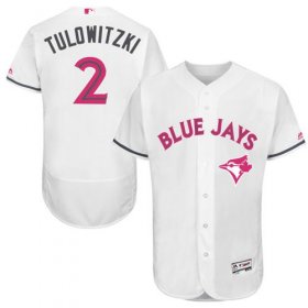 Wholesale Cheap Blue Jays #2 Troy Tulowitzki White Flexbase Authentic Collection Mother\'s Day Stitched MLB Jersey