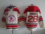 Wholesale Cheap Red Sox #26 Wade Boggs Cream Sawyer Hooded Sweatshirt MLB Hoodie