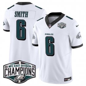 Cheap Men\'s Philadelphia Eagles #6 DeVonta Smith White 2024 New NFC East Champions F.U.S.E. Vapor Untouchable Limited Stitched Football Jersey