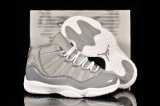 Wholesale Cheap Air Jordan 11 Kid Shoes Light gray/White