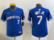 Cheap Youth Kansas City Royals #7 Bobby Witt Jr. Royal Limited Stitched Baseball Jersey