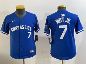 Cheap Youth Kansas City Royals #7 Bobby Witt Jr. Royal Limited Stitched Baseball Jersey