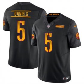 Cheap Men\'s Washington Commanders #5 Jayden Daniels Black 2024 F.U.S.E. Vapor Limited Football Stitched Jersey