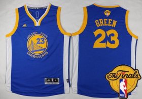 Wholesale Cheap Men\'s Golden State Warriors #23 Draymond Green Blue 2017 The NBA Finals Patch Jersey