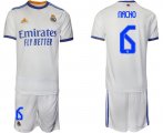 Wholesale Cheap Men 2021-2022 Club Real Madrid home white 6 Soccer Jerseys