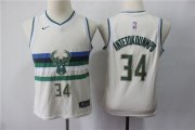 Cheap Youth Milwaukee Bucks 34 Giannis Antetokounmpo Cream 2018-19 City Edition Nike Swingman Jersey