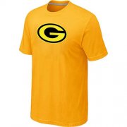 Wholesale Cheap Men's Green Bay Packers Neon Logo Charcoal T-Shirt Yellow