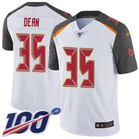 Wholesale Cheap Nike Buccaneers #35 Jamel Dean White Men\'s Stitched NFL 100th Season Vapor Untouchable Limited Jersey