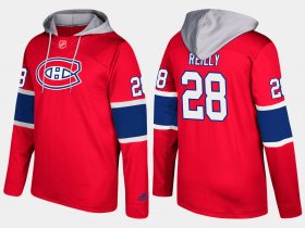 Wholesale Cheap Canadiens #28 Mike Reilly Red Name And Number Hoodie