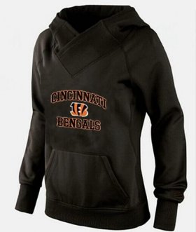 Wholesale Cheap Women\'s Cincinnati Bengals Heart & Soul Pullover Hoodie Black