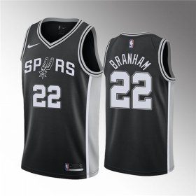 Wholesale Cheap Men\' San Antonio Spurs #22 Malaki Branham Black Association Edition Stitched Jersey