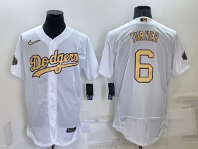 Wholesale Men\'s Los Angeles Dodgers #6 Trea Turner White 2022 All Star Stitched Flex Base Nike Jersey