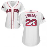 Wholesale Cheap Red Sox #23 Blake Swihart White Home 2018 World Series Champions Women's Stitched MLB Jersey