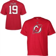 Wholesale Cheap New Jersey Devils #19 Travis Zajac Reebok Name and Number Player T-Shirt Red