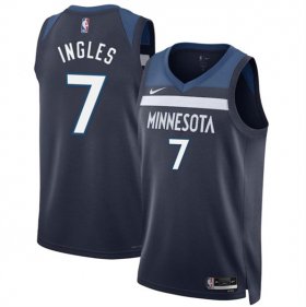 Men\'s Minnesota Timberwolves #7 Joe Ingles 2024 Icon Edition navy 75th Anniversary Swingman Stitched Jersey