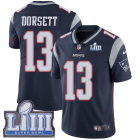 Wholesale Cheap Nike Patriots #13 Phillip Dorsett Navy Blue Team Color Super Bowl LIII Bound Men\'s Stitched NFL Vapor Untouchable Limited Jersey