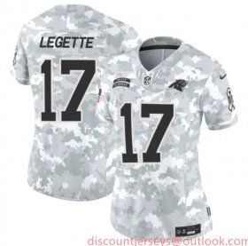 Cheap Women\'s Carolina Panthers #17 Xavier Legette 2024 F.U.S.E Arctic Camo Salute To Service Limited Stitched Football Jersey(Run Small)