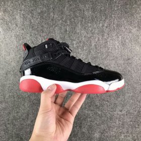 Wholesale Cheap Womens Air Jordan 6 Rings Shoes Black/red-white