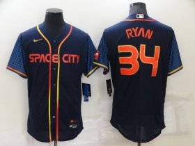 Wholesale Cheap Men\'s Houston Astros #34 Nolan Ryan 2022 Navy City Connect Flex Base Stitched Baseball Jersey