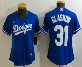 Cheap Women\'s Los Angeles Dodgers #31 Tyler Glasnow Blue Stitched Cool Base Nike Jersey