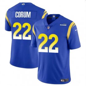 Cheap Men\'s Los Angeles Rams #22 Blake Corum Blue 2024 Draft Vapor Untouchable Football Stitched Jersey