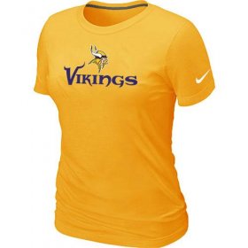 Wholesale Cheap Women\'s Nike Minnesota Vikings Authentic Logo T-Shirt Yellow