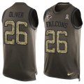 Wholesale Cheap Nike Falcons #26 Isaiah Oliver Green Men's Stitched NFL Limited Salute To Service Tank Top Jersey