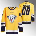 Wholesale Cheap Men's Nashville Predators Custom Gold 2022-23 Reverse Retro Stitched Jersey