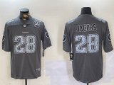 Cheap Men's Las Vegas Raiders #28 Josh Jacobs Grey Limited Stitched Jersey