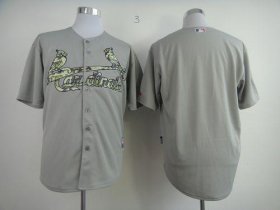 Wholesale Cheap Cardinals Blank Grey USMC Cool Base Stitched MLB Jersey