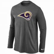 Wholesale Cheap Nike Los Angeles Rams Logo Long Sleeve T-Shirt Dark Grey