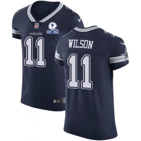 Wholesale Cheap Nike Cowboys #11 Cedrick Wilson Navy Blue Team Color Men\'s Stitched With Established In 1960 Patch NFL Vapor Untouchable Elite Jersey